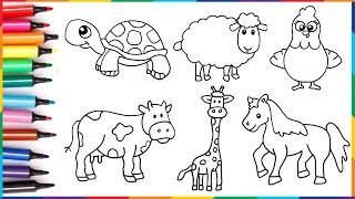 Easy Animal Drawings for Kids  How to Draw Cute Animals for kids and toddlers [upl. by Yanttirb48]