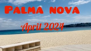 🌴Palma Nova🌴Palma de Mallorca 🇪🇸Walking 🚶‍♀️Tour April 2024mallorcaMajorcawalkingtour [upl. by Easter]