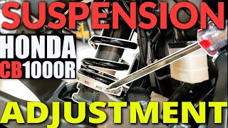 Suspension Adjustment On Your Motorcycle  Honda CB1000R Full Suspension Adjustment Settings [upl. by Sharia]