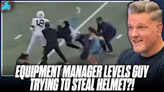 Equipment Manager LAYS OUT Person Stealing Helmet  The BIGGEST HITS From College Football Week 13 [upl. by Rabah440]