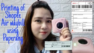 How to edit and print shopee air waybill using Paperang inkless printer [upl. by Revkah930]