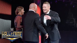 Kurt Angle is welcomed home to WWE by John Cena WWE Hall of Fame 2017 WWE Network Exclusive [upl. by Jeb]