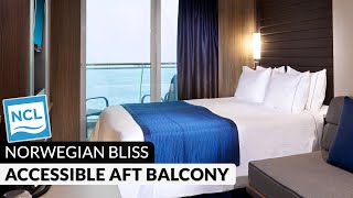 Norwegian Bliss  Accessible AftFacing Balcony Stateroom  Full Walkthrough Tour amp Review 4K [upl. by Chauncey962]