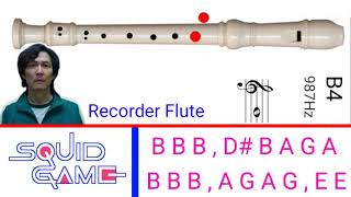 Squid Game Song  Recorder Flute Tutorial  Way Back Then  Very Easy Notation [upl. by Anthony]