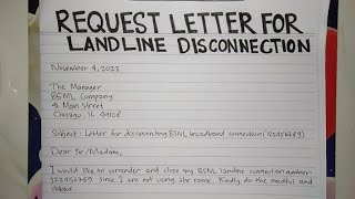 How To Write A Request Letter for Landline Disconnection Step by Step Guide  Writing Practices [upl. by Stubstad650]