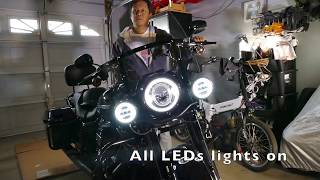 Installing Aftermarket LED passing lamp on Harley Davidson Road King Special [upl. by Luas]