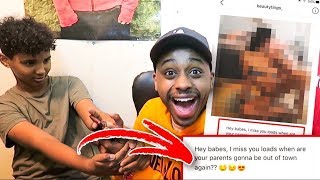 READING MY LITTLE BROTHERS INSTAGRAM DMs PRANK CAUGHT CHEATING [upl. by Llimaj462]