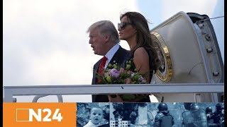 N24 Nachrichten  G20Gipfel USPräsident Donald Trump landet in Hamburg [upl. by Melar]