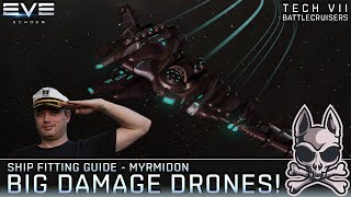 BIG DAMAGE DRONES with the MYRMIDON Battlecruiser  EVE Echoes [upl. by Yarised889]