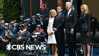 Watch DDay commemoration ceremony in Normandy with Biden and Macron  full video [upl. by Long]