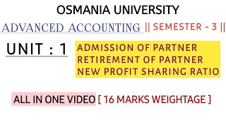 ADVANCED ACCOUNTING  UNIT  1  ALL IN ONE EXPLAINATION VIDEO  OU SEM  3 shivanipallela [upl. by Obelia]