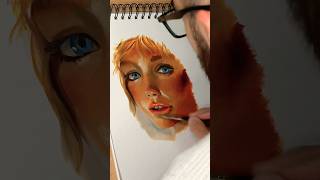 Painting a warm portrait 👱🏻‍♀️🖌️ artprocess painting traditionalart oilpainting [upl. by Aleekahs]