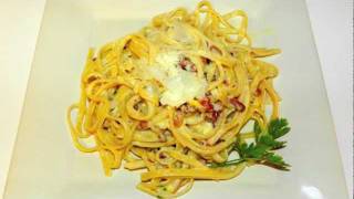 Pasta Carbonara Recipe  Italian Food with Pancetta and Imported Cheese [upl. by Carvey597]