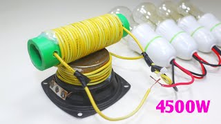 How To Make 4500W 220V Speaker Magnet Free Energy Generator Use Copper Wire For New Ideas [upl. by Dunstan]