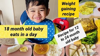 What My 18 Month Old Baby Eats In a Day  Weight Gaining Baby Food For 12 To 24 month Old Baby [upl. by Garbers967]