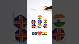 India Flag ❤️ Åland Islands Flag Independence Day Drawing ll Republic Day Drawingshorts art [upl. by Pollitt]