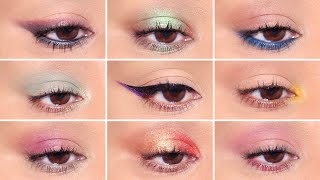 How To 9 Different Ways to Wear Colorful EyeShadows  Easy Beginner Friendly Tutorial [upl. by Amalbena]