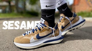 Are These The Best Yet Nike Sacai Vaporwaffle Sesame Review amp On Foot [upl. by Hardman]