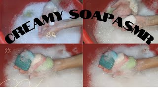 ASMR so creamy soap 🧼🫧soap washing soapasmr asmr soapcubesviralvideo satisfying relaxing❤️🧼 [upl. by Aral631]