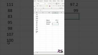 Find Mean Median and Mode in Excel [upl. by Elleimac]