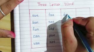 Three letter word Mono cursive writing practice Words [upl. by Bakemeier]