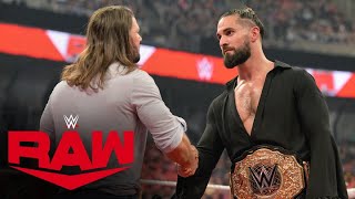 Styles shows World Heavyweight Champion Rollins respect Raw highlights May 29 2023 [upl. by Luther]