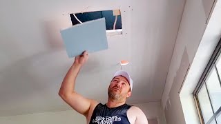 How to Patch and Repair a Hole in the Ceiling  DIY  Great Home Ideas [upl. by Abie]