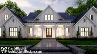 3000 Sq Ft Modern Farmhouse Plan 51830HZ with 4 Bedrooms  Walkthrough Tour [upl. by Belden303]