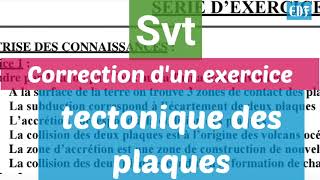 Svt3iemcorrection dun exercice sur la tectonique des plaques [upl. by Anirroc926]