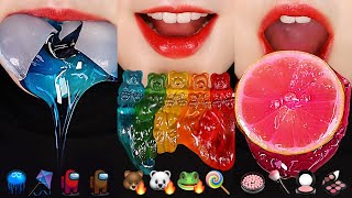 11MINUTES EMOJI EATING ASMR FOR SLEEP ROASTED JELLY TANGHULU HONEY JELLY WAX CANDY ASMR 🪼 [upl. by Morlee]