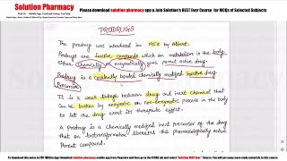 Topic 19 Prodrugs Part 01  Introduction Classification and Ideal Properties of Prodrugs [upl. by Angelo]