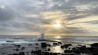 Waves splashing on the rocks at Terrigal just after sunrise [upl. by Akcinat]