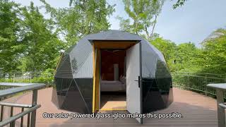 Power Your Glamping Adventure With Solar Powered Glass Dome [upl. by Yrak]