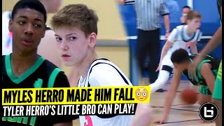 Tyler Herros YOUNGEST BRO MYLES HERRO Breaking ANKLES 14 YEAR OLD PG ALREADY A FLOOR GENERAL [upl. by Drye]