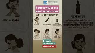 Correct way to use nasal spray in nose SunitaVishwakarmaw9tEnt SunitaVishwakarma9198 [upl. by Allesiram]