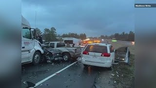 Multiple vehicle crash in Lumberton causes traffic to back up [upl. by Courtnay877]