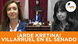 ARDE KRETINA Vicky Villarruel debutó en el Senado como Presidente y se volvió a laburar [upl. by Ronnoc]