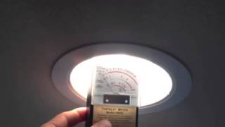 Fluorescent Light Bulb vs Standard Incandescent EMF Test [upl. by Adle]