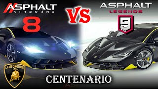 Lamborghini Centenario Asphalt 8 vs Asphalt 9 [upl. by Atiuqnahs]