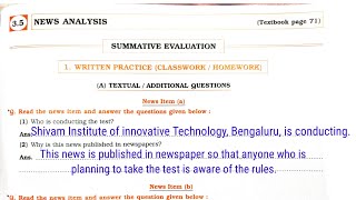 7th std English 35 News analysis workbook answer  class 7 English 35 news analysis [upl. by Savanna]