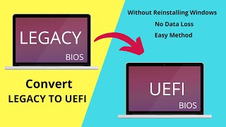 Convert LEGACY Bios to UEFI Windows 10 Without Data Loss  Without Reinstalling Windows 2021 [upl. by Hicks]