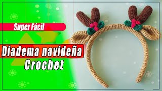 Tutorial completo Diadema de reno a crochet para Navidad🎄 [upl. by Zarla8]