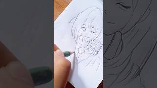 How to draw cute girl face easy drawing tutorial  shorts asthetic cutedrawingidea [upl. by Yoko882]