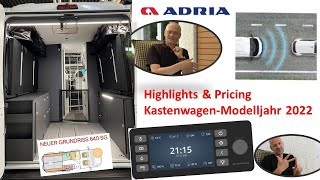 Adria Vans  Modelljahr 2022  Highlights und Pricing [upl. by Nicki595]