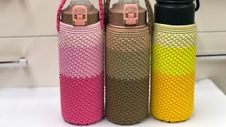 Crochet flask cover for 18oz TYESO and 22oz AQUAFLASK tutorial [upl. by Aniaj761]