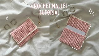 Mini Crochet Wallet Tutorial ♡ Easy NoSew pouch wallet [upl. by Leone]