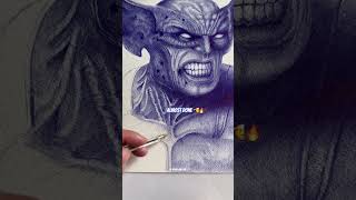 Almost Done With This 2 Weeks Drawing Using Ballpoint Pen  ASMR  drawing short [upl. by Pittman]