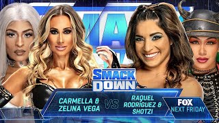 WWE2K24 SMACKDOWN ZELINA VEGA amp CARMELLA VS RAQUEL RODRIGUEZ amp SHOTZI [upl. by Campman327]