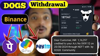 DOGS Withdrawal Binance to Bank Account  Sell Dogs in Binance  Binance Dogs Withdrawal Process [upl. by Eserehs475]