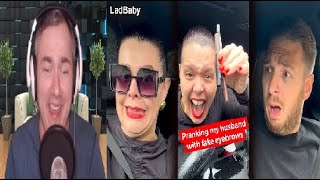 Sli React Ladbabys Pranking my Husband with fake eyebrows 🤣👀 [upl. by Irafat]